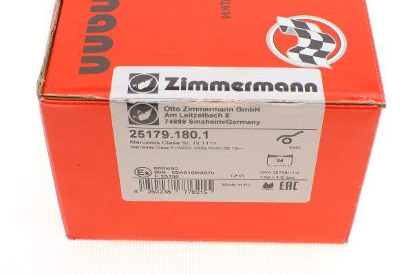 Комплект тормозных колодок 251791801 zimmermann